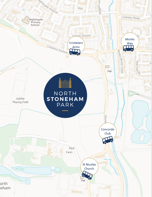 Stoneham Bus Stop Map
